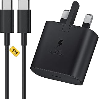 Samsung Phone Charger, Samsung Fast Charging Plug and Cable 1M, USB C Plug with Type C USBC Lead for Galaxy S26 S25 S24 S23 S22 S21 S20 A26 A36 A56 A55 A54 A53 A35 A34 A33 A32 A25 A42 A41 A70 A17 A16