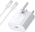 Samsung Phone Fast Charger Plug and Cable 1M for Samsung Galaxy S26 S25 S24 S23 S22 S21 S20 A56 A55 A54 A53 A36 A35 A34 A33 A32 A17 A16 A26 A25 A40 A70 A71, USB Type C Lead 1M with USBC Charging Plug