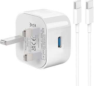 Samsung Super Fast Charger Plug and Cable 1M for Samsung Galaxy S26 S25 S24 S23 S22 S21 S20 A32 A33 A34 A35 A36 A53 A54 A55 A56 A52 A17 A16 A15 A25 A26 A24, USB Type C Charging Plug 25W with Lead USBC