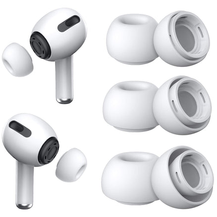 3 Pairs Replacement Ear Tips for AirPods Pro 2nd & 1st(S/M/L, White) | with Noise Reduction Hole, Silicone Ear Tips with Port