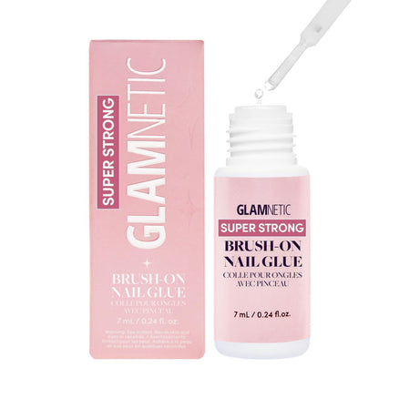 Glamnetic Super Strong Brush On Nail Glue | Brush Tip Applicator, Mess Free, Travel Friendly, Vegan | Durable & Long-Lasting 
