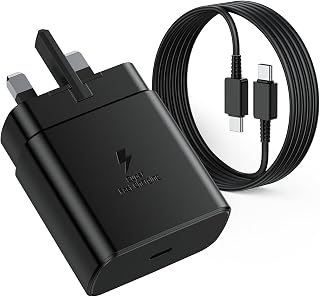 45W Samsung Fast Charger Plug USBC and Cable 2M for Galaxy S26 S25 Ultra S24 S23 S22 S21 FE A17 A16 A15 A22 A25 A26 A32 A33 A34 A35 A36 A53 A54 A55 A56, Samsung USB C Charger Plug UK Type C Charger