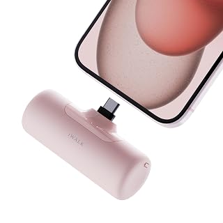 iWALK Small Portable Charger 4500mAh: Mini Power Bank with Built-in USB-C Connector, External Battery Pack for iPhone 17/16 Plus/16 Pro/16 Pro Max, Samsung S24/23, Android Cellphone, iPad Pro/Air