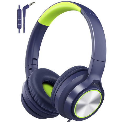 Kids Headphones with Cord , Wired Over Ear Headsets with Microphone Limited Volume 85dB/ 94dB, Portable Wired Headphones for 