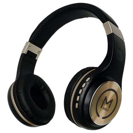 Morpheus 360 Bluetooth Headphones, Wireless Headphones Over Ear, Wireless Headset with Microphone, Black with Gold Accents, C