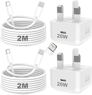 for iPhone Charger Fast Charge, 2Pack PD 20W Fast Apple Charger Cable 2M, iPhone Fast charger Plug with USB C To Lightning Cable for iPhone 14 13 12 11 Pro Max XS XR X 8 7 6 Plus, iPad and iPod