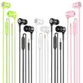LWZCAM Wired Earbud 5 Pack with 3.5mm Stereo Headphones with Microphone | Bass-heavy sound, a built-in microphone, tangle-fre