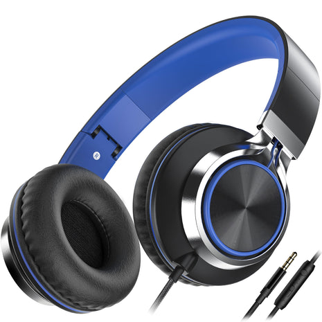 AILIHEN C8 Headphones Wired, On-Ear Kids Headphones with Microphone and Volume Control Foldable Corded Stereo 3.5mm Headset f