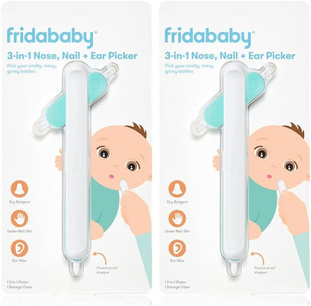 Frida Baby 3-in-1 Nose, Nail + Ear Picker [2 Count] by Frida Baby The Makers of NoseFrida The SnotSucker, Safely Clean Baby's