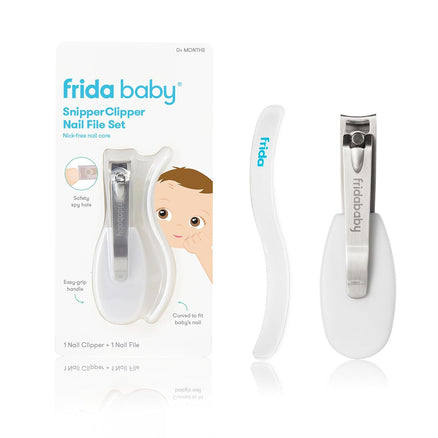 Frida Baby NailFrida Baby Nail Clippers & Nail File & Buffer for Newborns and Up, Safety Spyhole, Nickel Free, Curved Clipper